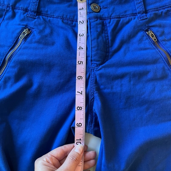 Anthropologie Pilcro Womens Moto Pants Ankle Zip Diamond Stitched / size 2 Blue - Picture 12 of 14